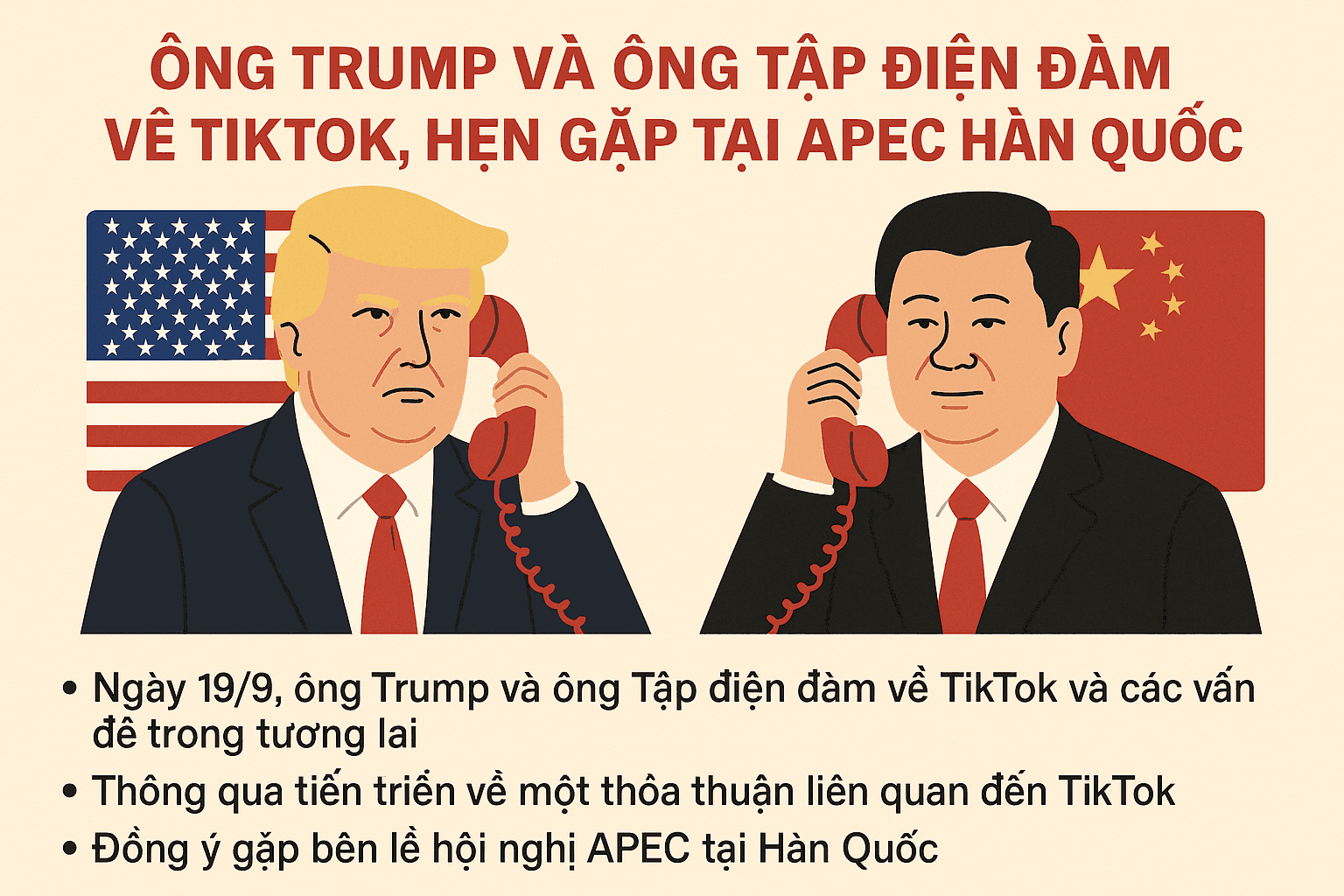Ông Trump và ông Tập điện đàm về TikTok, hẹn gặp tại APEC Hàn Quốc