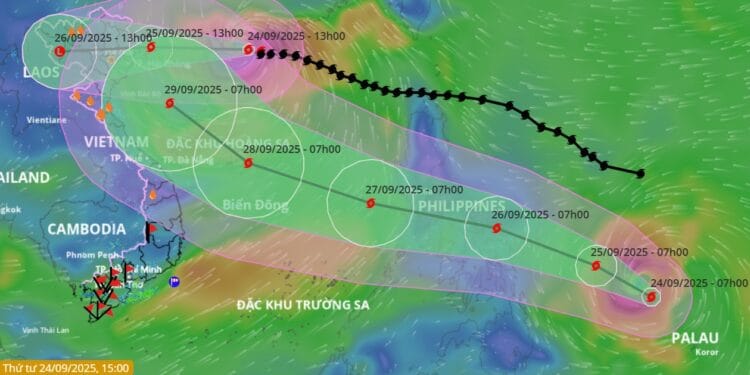 Thời tiết Hà Nội, Bắc Bộ 25/9: oàn lưu bão Ragasa gây mưa kéo dài – Bão Bualoi sắp vào Biển Đông