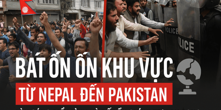 Làn sóng biểu tình lan rộng từ Nepal đến Pakistan