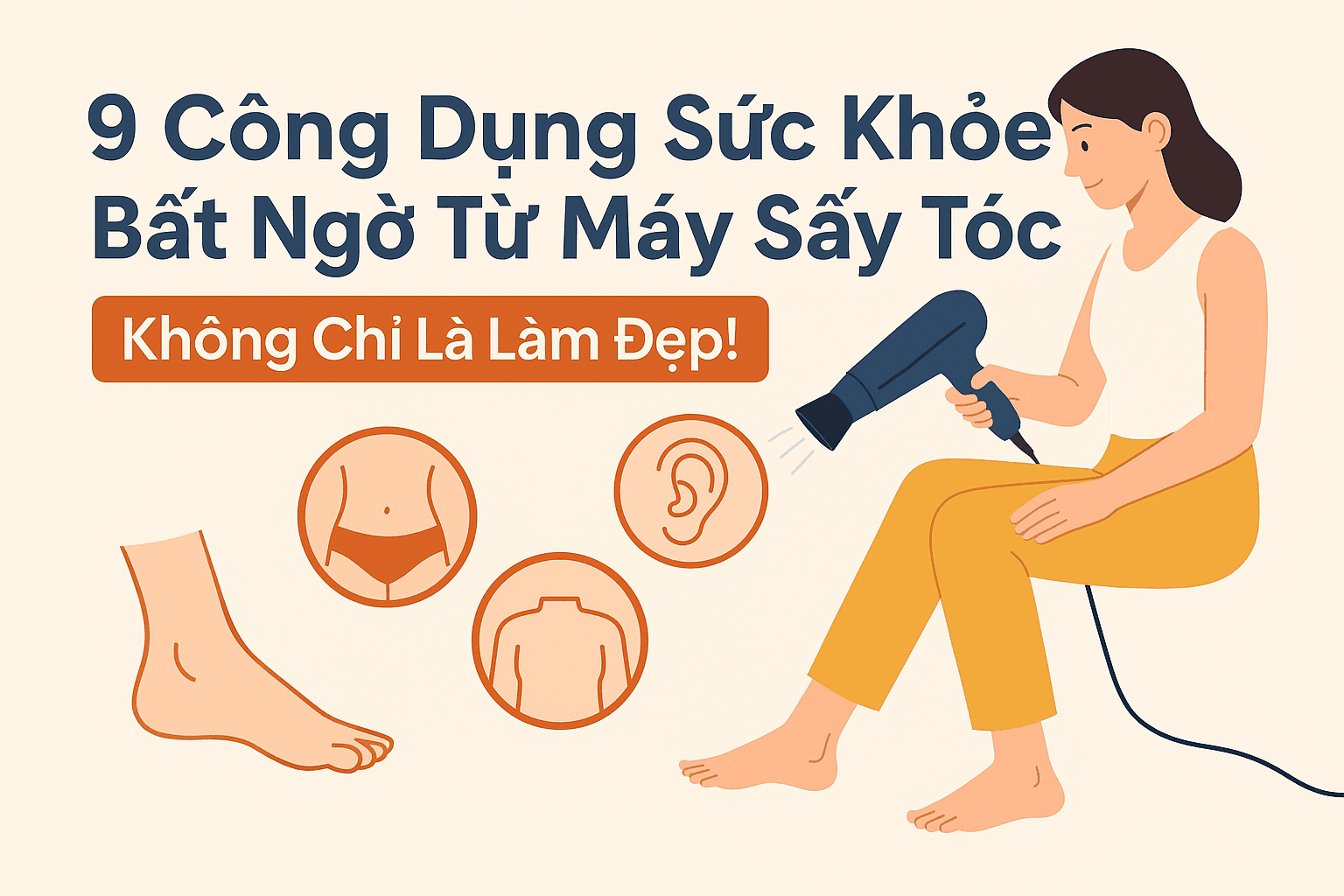 9 Công Dụng Bất Ngờ của Máy Sấy Tóc Đối Với Sức Khỏe – Ai Cũng Nên Biết