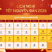 Lịch nghỉ tết Nguyên Đán 2026