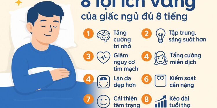 1️⃣ Ngủ đủ 8 tiếng mỗi ngày – Bí mật sống khỏe, trẻ lâu và hạnh phúc