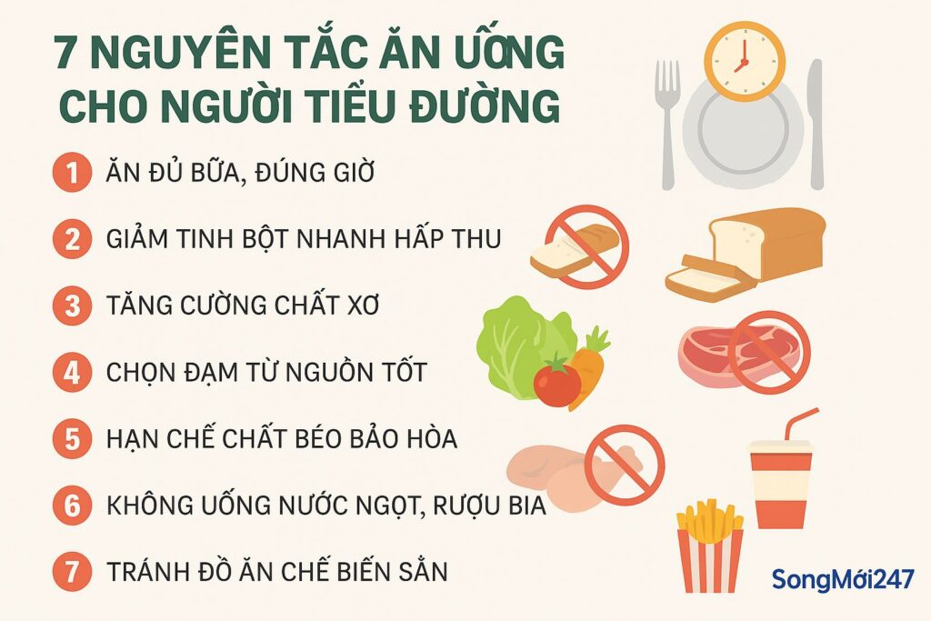 7 nguyên tắc vàng giúp kiểm soát đường huyết tự nhiên