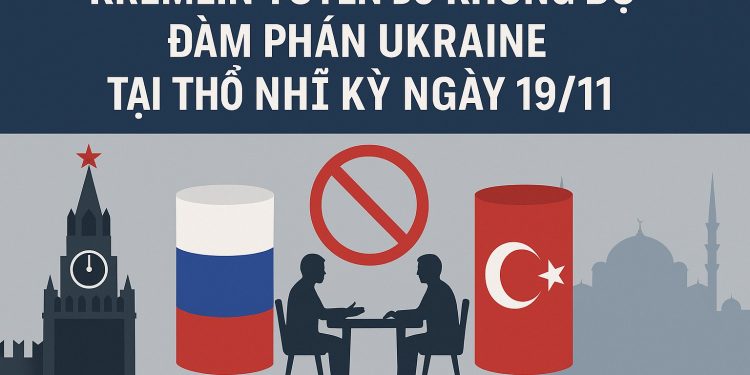 Kremlin tuyên bố không dự đàm phán Ukraine tại Thổ Nhĩ Kỳ ngày 19/11