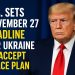 Mỹ đặt “hạn chót” 27/11 cho Ukraine chấp nhận kế hoạch hòa bình: Áp lực chưa từng có lên Kiev