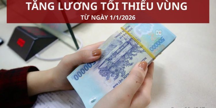 Tăng lương tối thiểu vùng từ 1/1/2026: Tăng đến 350.000 đồng