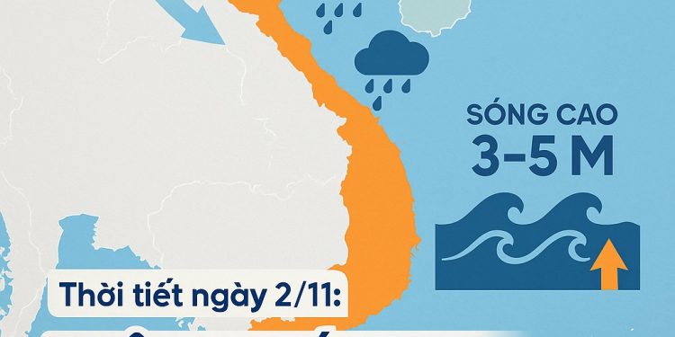 Thời tiết ngày 2/11: Không khí lạnh tăng cường, mưa lớn diện rộng từ Bắc Bộ đến Trung Bộ