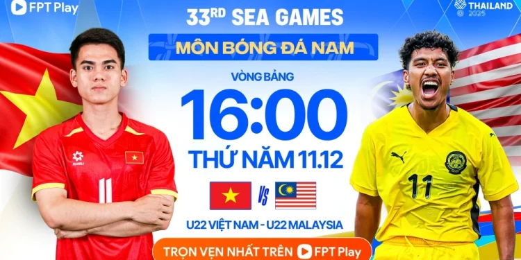 Trực tiếp bóng đá U22 Việt Nam – U22 Malaysia: Việt Nam tỉ số 2-0? (SEA Games)