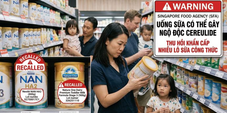 Singapore thu hồi thêm sữa Nestlé NAN HA2 và Nature One Dairy do nhiễm độc tố Cereulide