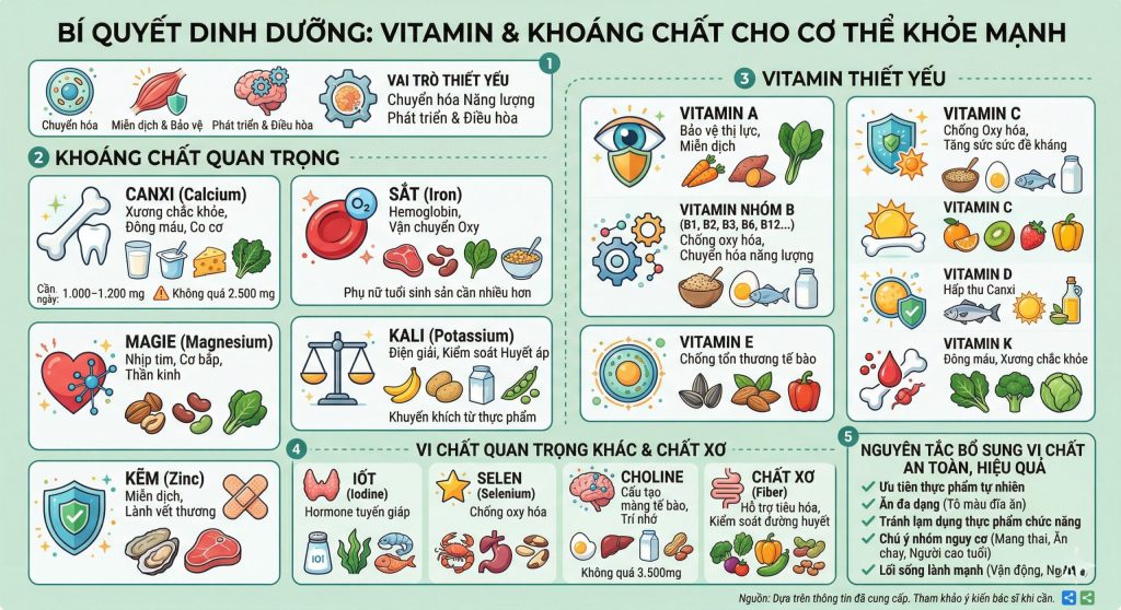 Vitamin và Khoáng Chất: "Chìa Khóa" Vàng Cho Cơ Thể Khỏe Mạnh Toàn Diện