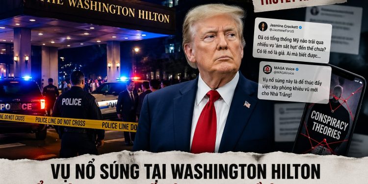 Vụ nổ súng tại khách sạn Washington Hilton làm bùng phát thuyết âm mưu về ông Trump
