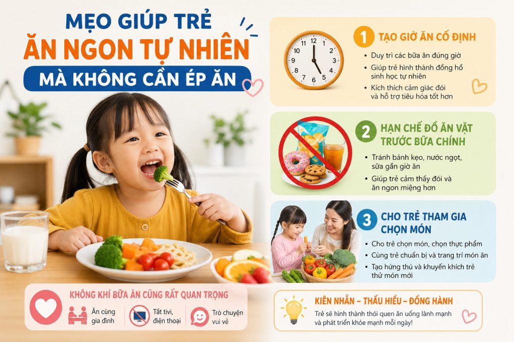 Mẹo giúp trẻ ăn ngon tự nhiên mà không cần ép ăn: Giải pháp giúp con hào hứng với mỗi bữa ăn